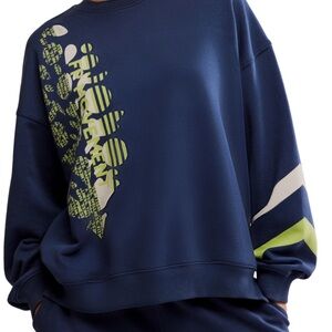FP Movement by Free People Navy and Lime Sweatshirt